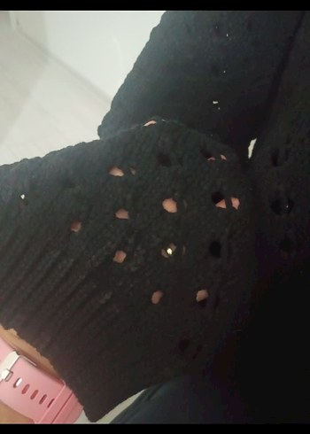 Siyah Örgü Kadın Kazak - Görsel 7