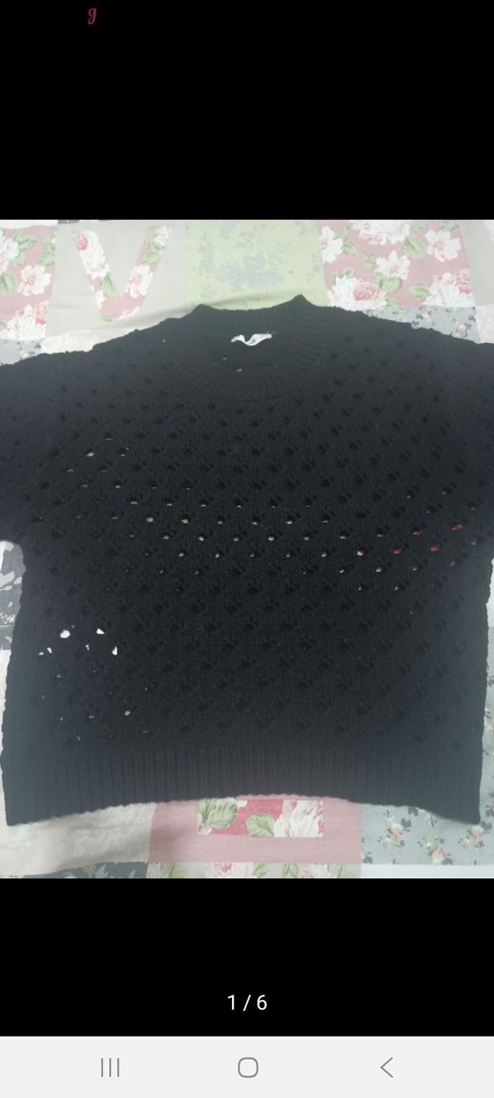 Siyah Örgü Kadın Kazak - Görsel 2