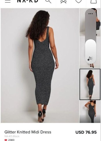 Gri V Yaka Uzun Dar Kesim Kadın Elbise - Görsel 2