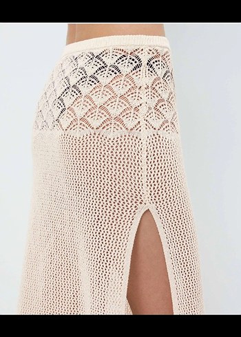 Bej Örgü  Uzun Etek - Görsel 3