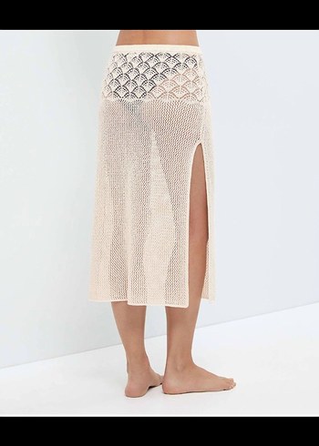 Bej Örgü  Uzun Etek - Görsel 2
