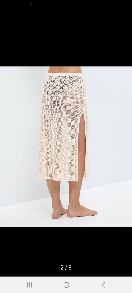 Bej Örgü  Uzun Etek - Görsel 2