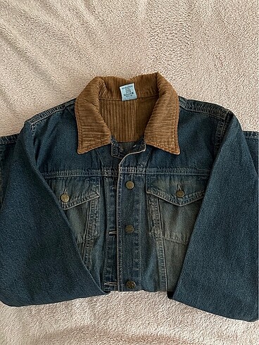 çift renkli denim kot ceket