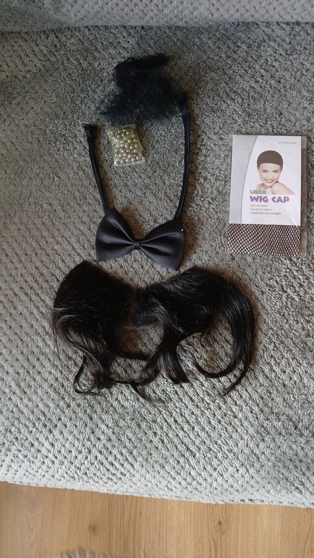 Siyah takma saç ve papyon sıfır gümrük - Görsel 2