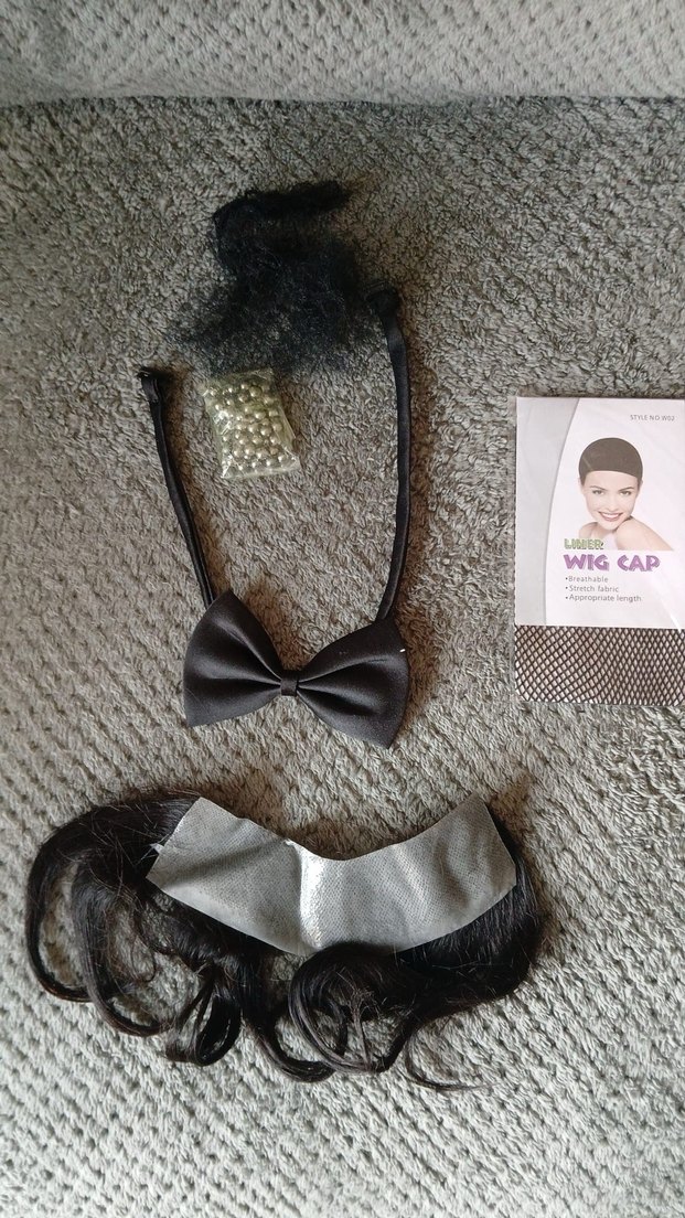 Siyah takma saç ve papyon sıfır gümrük - Görsel 3