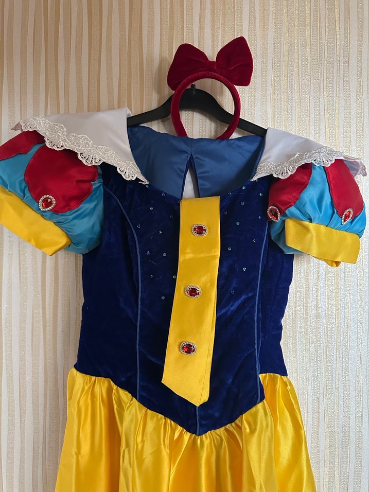 Çocuk/Kadın Sarı Pop Kültür Pamuk Prenses Kostümü - Görsel 2