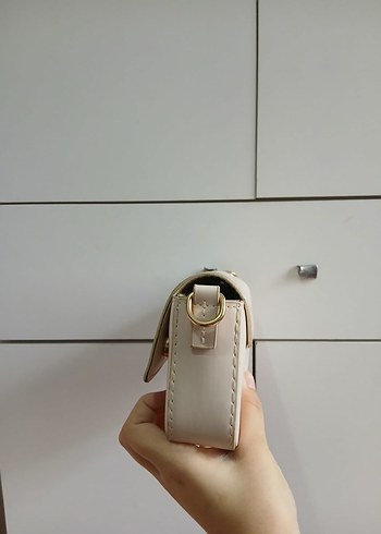 Bej Minimalist Deri Kadın Çanta - Görsel 2