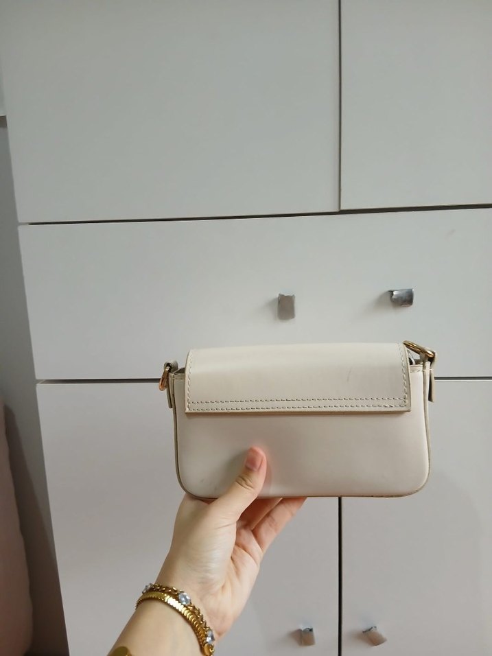 Bej Minimalist Deri Kadın Çanta - Görsel 3