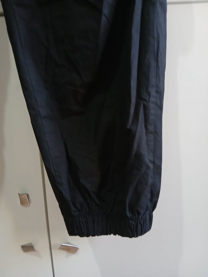 Siyah erkek çocuk Keten Rahat Kesim Pantolon - Görsel 4