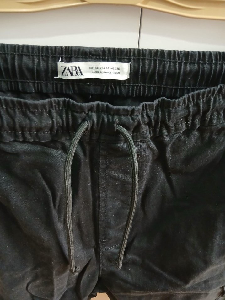 Erkek Siyah Biker Tarzı Bağcıklı Pantolon - Görsel 2