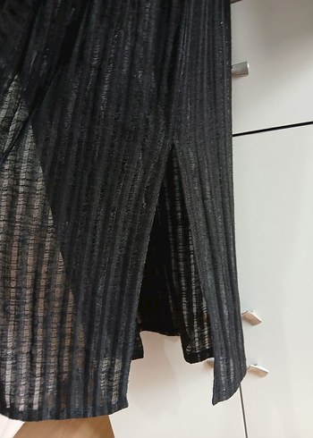 Siyah Uzun Kadın kimono - Görsel 3