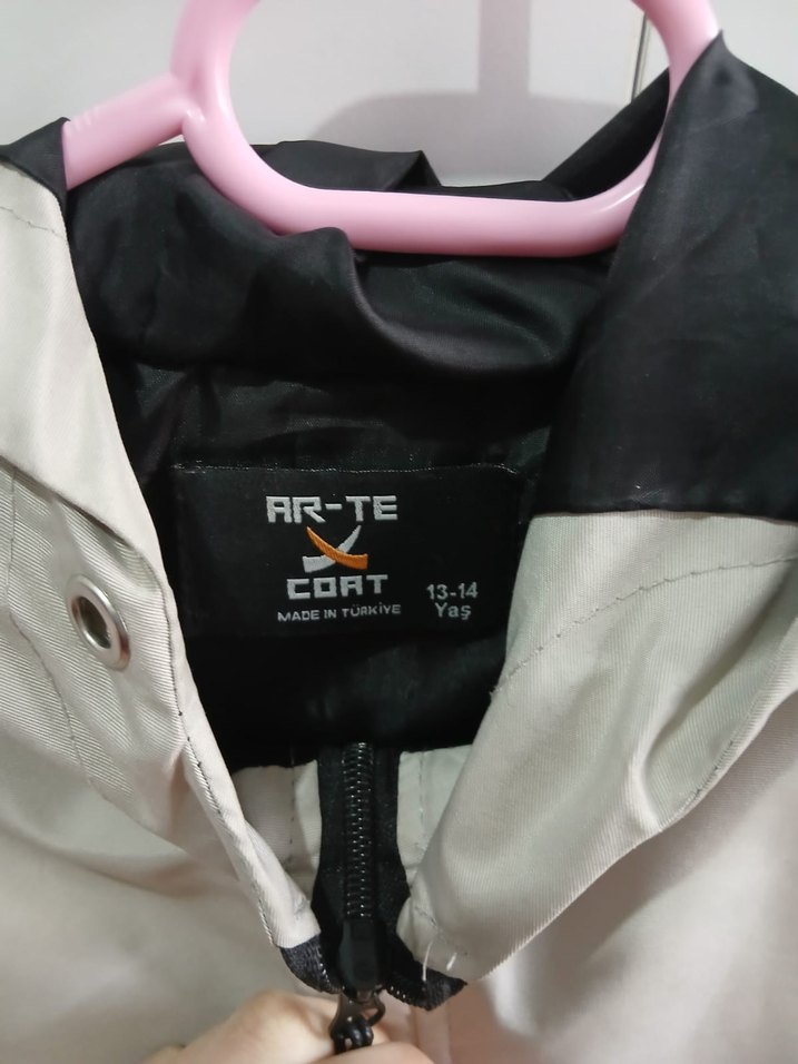 Gri Kapüşonlu Fermuarlı cocuk Ceket mevsimlik - Görsel 3