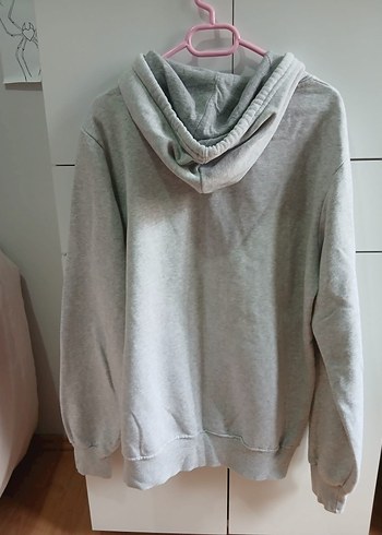 Gri Kapüşonlu Rahat Sweatshirt - Görsel 3