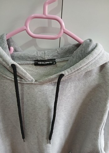 Gri Kapüşonlu Rahat Sweatshirt - Görsel 2