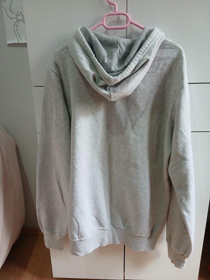 Gri Kapüşonlu Rahat Sweatshirt - Görsel 3