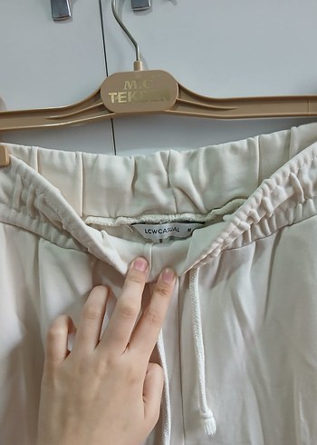 krem rengi Pamuklu Rahat Kesim Kadın Eşofman - Görsel 4