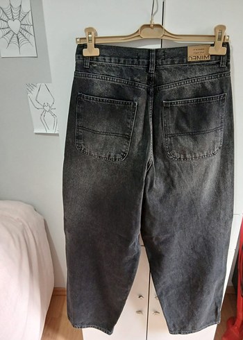 siyah Loose Fit Denim Kadın Pantolon - Görsel 5