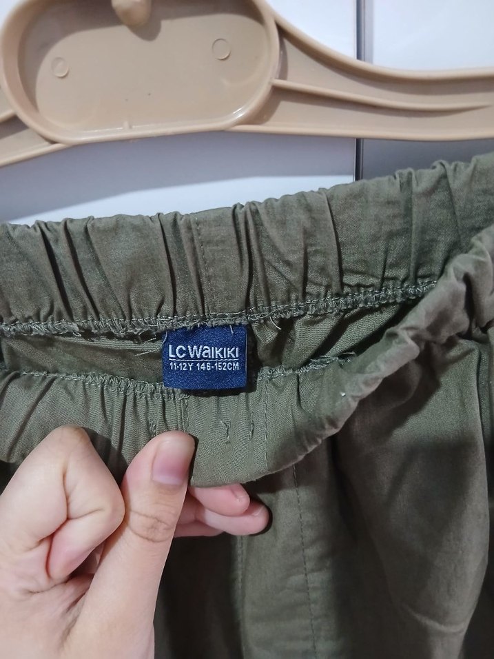 haki erkek çocuk kumaş pant - Görsel 3