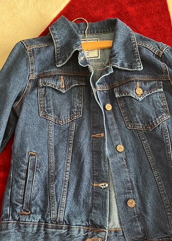 Düğmeli Mavi Kadın Denim Ceket
