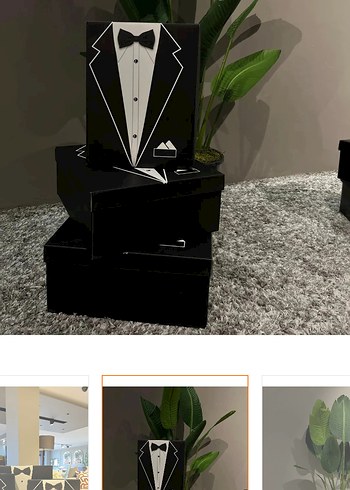 Klasik Siyah Mini Damatlık Desenli Kutu - Görsel 2