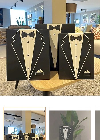 Klasik Siyah Mini Damatlık Desenli Kutu - Görsel 3