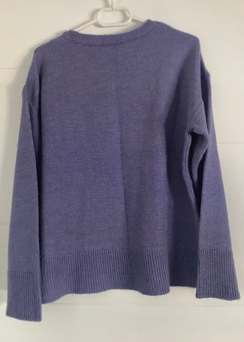 Lila  Kadın Triko Yuvarlak Yaka Kazak - Görsel 2