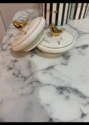 Altın Detaylı Siyah Beyaz Baharat Kavanoz Seti - Görsel 2