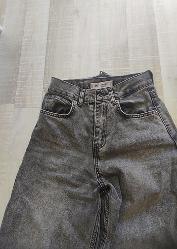 Diğer Gri Loose Fit Kadın Denim Pantolon