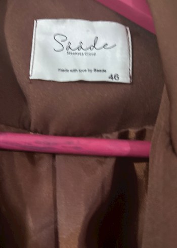 Diğer Kahverengi Kuşaklı Midi Blazer Ceket