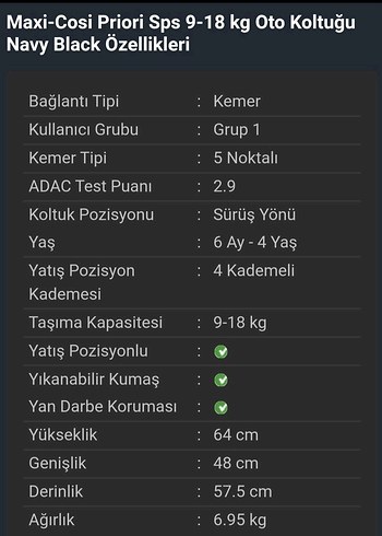 Koyu Mavi Çocuk Oto Koltuğu - Görsel 8