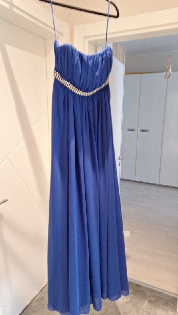 Gece mavisi uzun şık abiye - Görsel 2