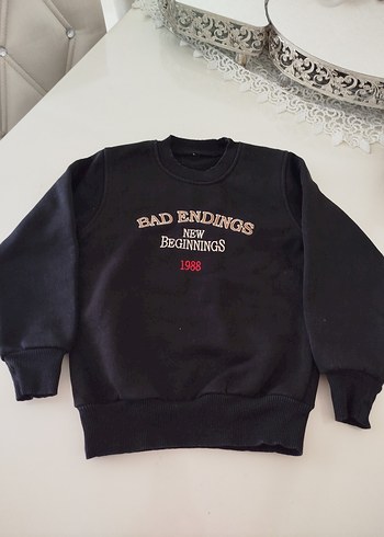 2K Siyah Erkek Çocuk Bisiklet Yaka Sweatshirt