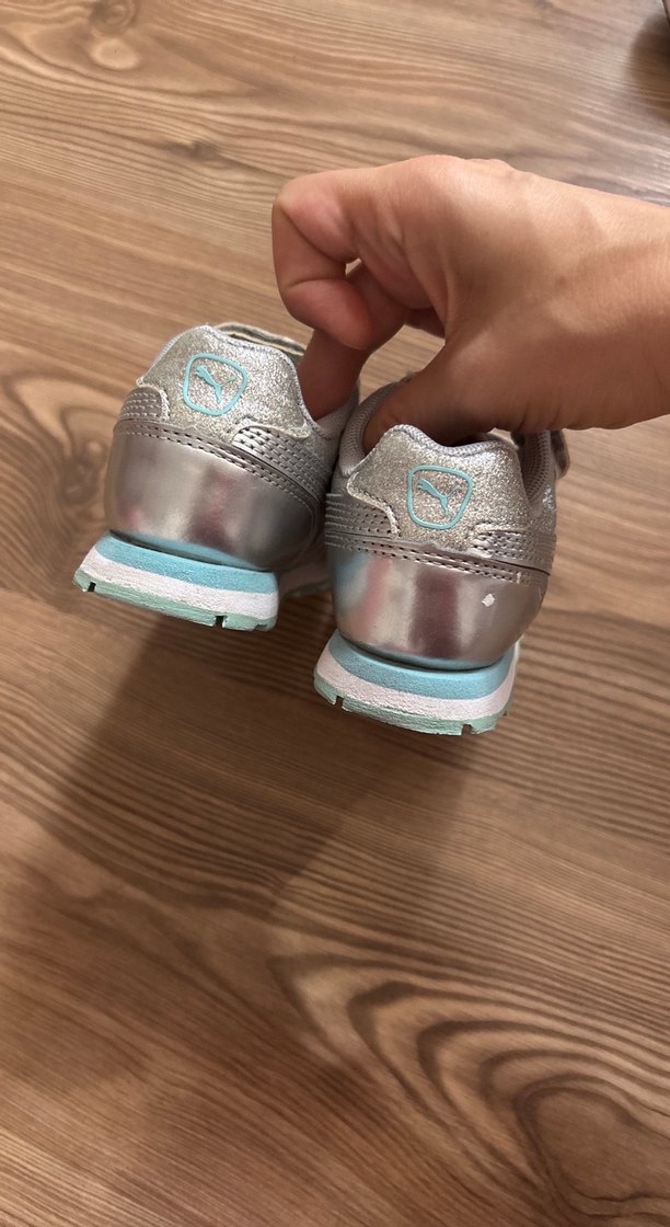 Kız Çocuk Gri Cırt Cırtlı Spor Ayakkabı - Görsel 4