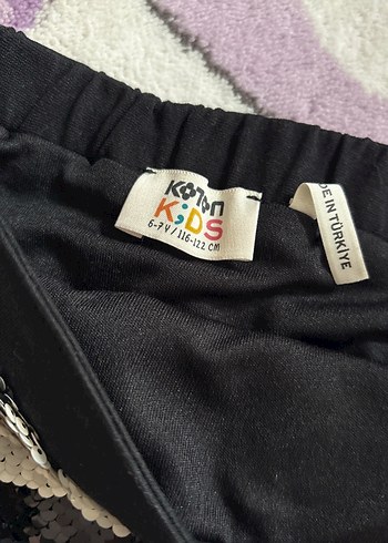 Kız çocuk Siyah Gri Payetli Mini Etek - Görsel 3