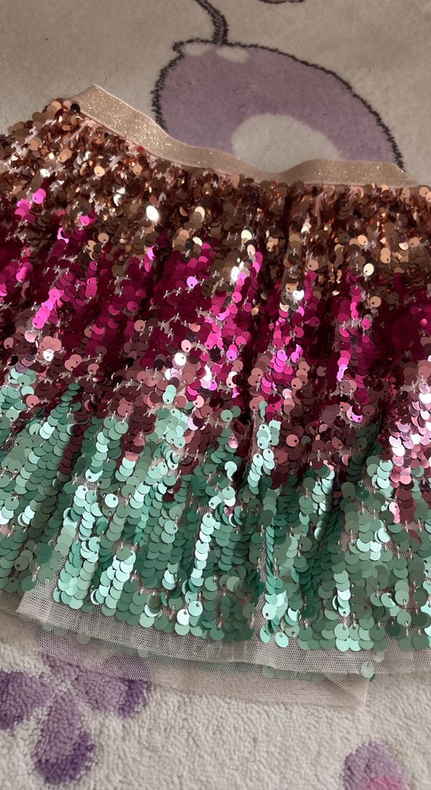 Parlak Pullu Çok Renkli Kız Eteği - Görsel 2