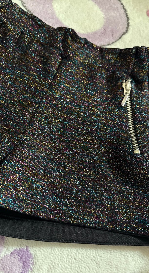 Kız çocuk Çok Renkli Mini Fermuarlı Şort - Görsel 2