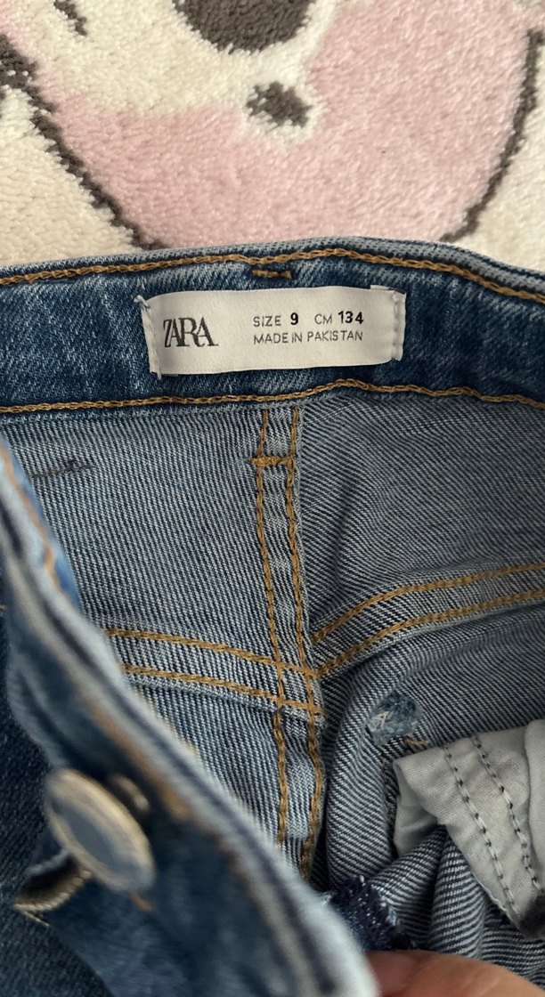 Zara Diz Kesikli Mavi Skinny Denim Jean - Görsel 3