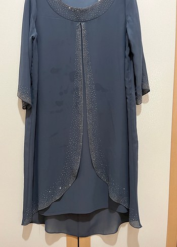 Gri Uzun  Ofis Kıyafeti - Görsel 4