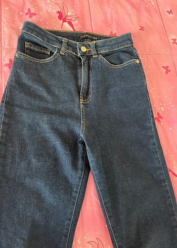 Kadın Lacivert Normal Boy Kot Pantolon - Görsel 3