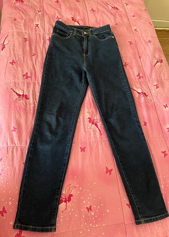 Kadın Lacivert Normal Boy Kot Pantolon - Görsel 2