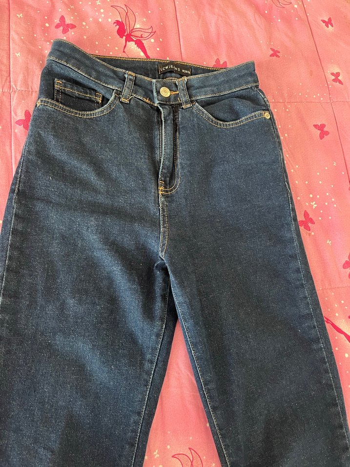 Kadın Lacivert Normal Boy Kot Pantolon - Görsel 3