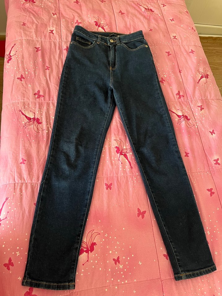 Kadın Lacivert Normal Boy Kot Pantolon - Görsel 2