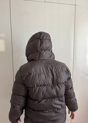 Düğmeli Unisex Kahverengi Midi Kış Montu - Görsel 10