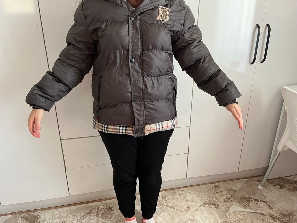 Düğmeli Unisex Kahverengi Midi Kış Montu - Görsel 2