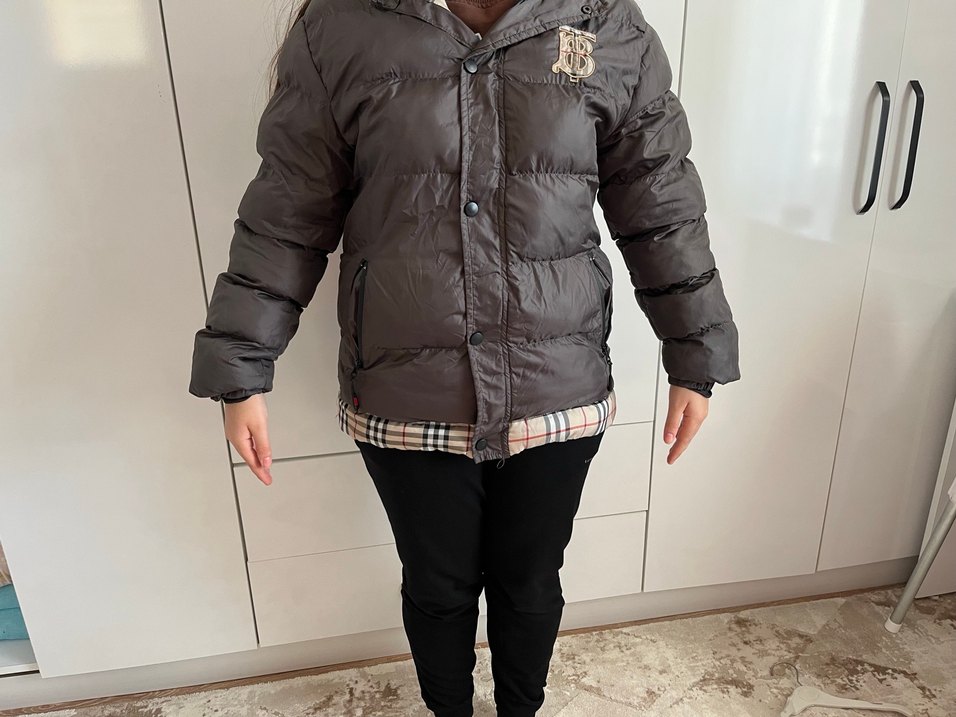 Düğmeli Unisex Kahverengi Midi Kış Montu - Görsel 3