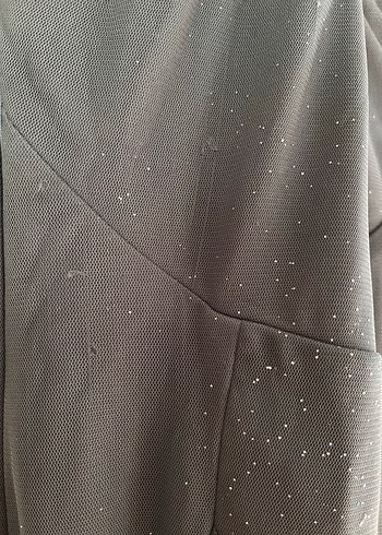 Gri Drapeli Uzun Abiye Elbise - Görsel 8