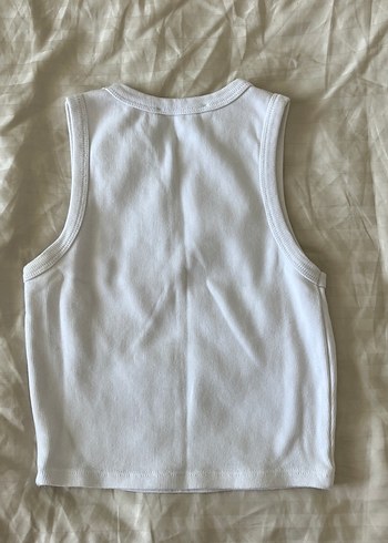 s Beden Calvin Klein Beyaz Baskılı Crop Top