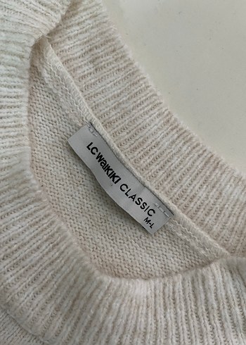 Nakışlı Beyaz Gri Triko Kadın Kazak - Görsel 3