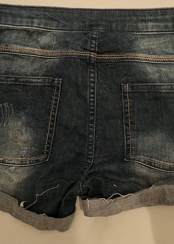 Diğer Düğmeli Kadın Mavi Denim Şort