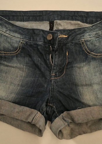 Düğmeli Kadın Mavi Denim Şort